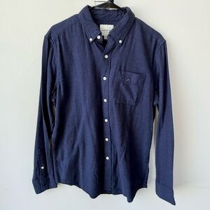 NWT American Eagle Outfitters 100% Cotton Soft Navy Blue Button Down Shirt M